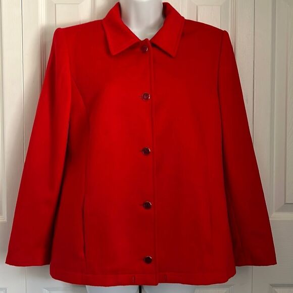 Vintage Escada Red Rabbit Hair‎ / Wool Blend Jacket Size 38 (see measurements) - Picture 1 of 16
